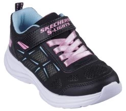 Skechers S Lights: Glimmer Kicks - Fresh Glow -Shoe Style Shop 302319 BLK E