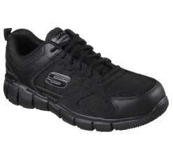 Skechers Work Relaxed Fit: Telfin - Sanphet SR -Shoe Style Shop 77152EC BLK E